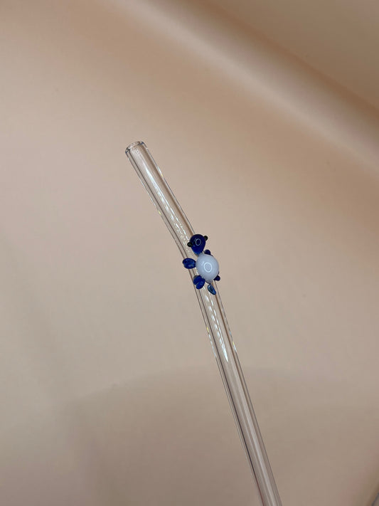 Glass Straw with Turtle