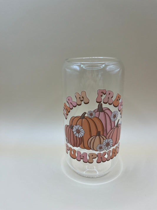 Farm Fresh Pumpkins Iced Coffee Glass