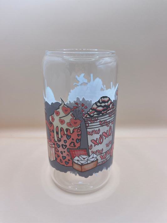 Cute Decorative Iced Coffee Glass