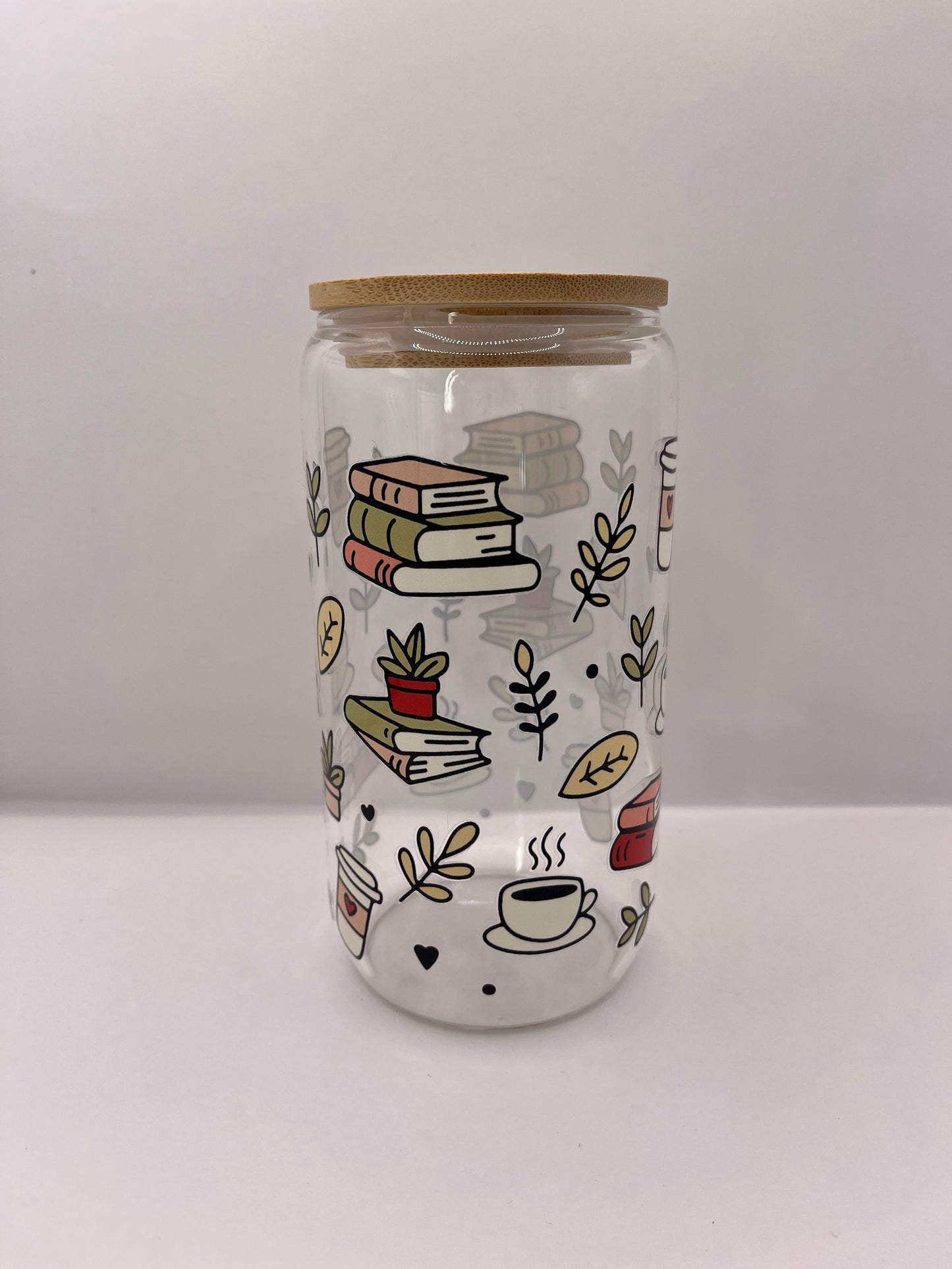 Coffee & Books Glass Tumbler